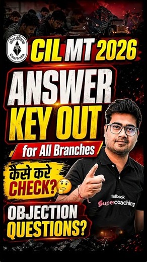 CIL MT Answer Key 2026 Out! #cilmt #coalindiamt #shorts #shortsfeed #coalindiajobs #mohitsir
