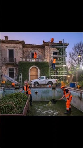 Abondond villa renovation new look is beautiful Ai renovation villa #bulding #merce #menuisier