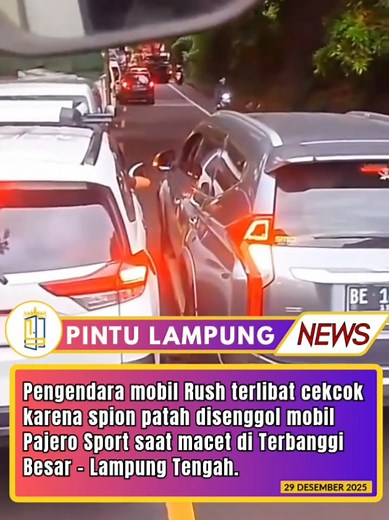 Insiden Pajero Sport Patahkan Spion Toyota Rush di Lampung