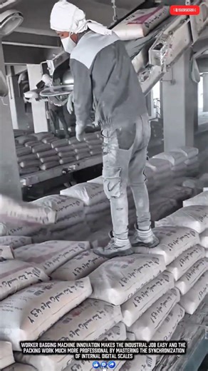 Worker Bagging Machine Innovation Makes Cement Job Easy Work