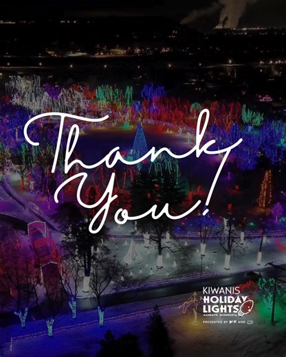 Kiwanis Holiday Lights on Instagram: "A heartfelt thank you to the generous anonymous donor who lifted our holiday spirits yesterday with a very significant financial gift. Your kindness helps us continue sharing the joy of Kiwanis Holiday Lights with our community!"
