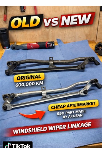 Old vs new windshield wiper linkage on my Volvo. 600,000 km original vs a cheap aftermarket replacement — will it last or fail fast? Let’s find out. #Volvo #CarRepair #DIYAuto #carmaintenance #garagelifestyle