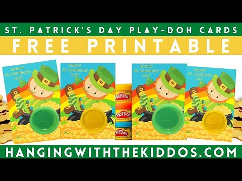 St Patricks Day DIY | Play Doh Cards Custom Party Favors Made in Canva