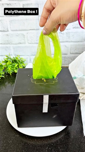 Polythene ke liye smart box banaya ♻️ #shorts #diy #craft #relatable #trending #hacks #art #reels