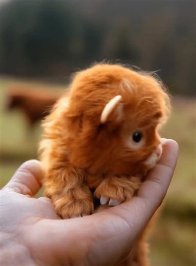 Tiny Baby Highland Cow in the Palm of Your Hand (digital Print) - Etsy