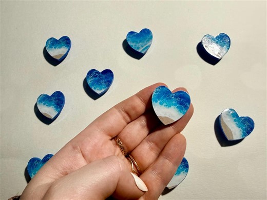 Beach Heart Needle Minder | Ocean Waves | Needlepoint Cross Stitch - Etsy