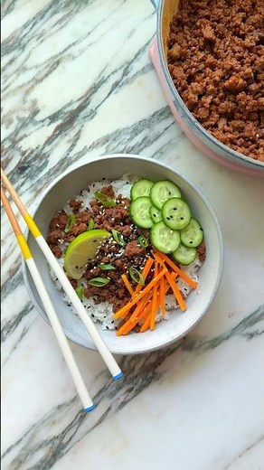 Korean-Inspired Ground Beef and Rice Bowl Recipe