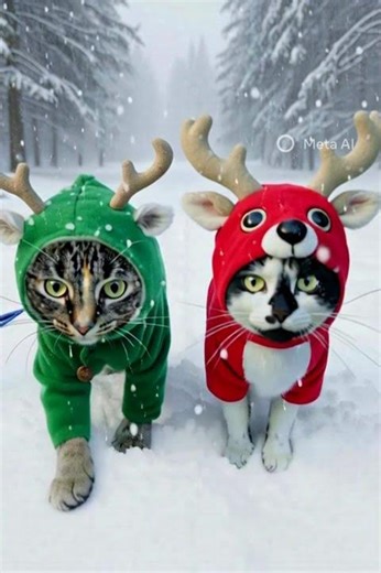 Cute cats in reindeer costumes #catsofyoutube #catsincostumes #catsinhats #tabby #catchristmas