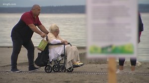 Mats allow people with limited mobility to enjoy Seattle's Alki Beach