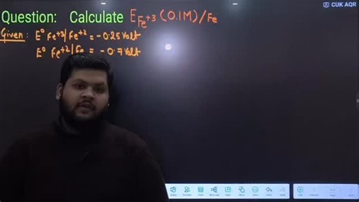 𝐎𝐑𝐁𝐈𝐓 𝐓𝐔𝐓𝐎𝐑𝐈𝐀𝐋𝐒 on Instagram: "GIBBS FREE ENERGY CHANGE AND NERNST EQUATION BY UMD SIR (PHYSICAL CHEMISTRY 12 ) #education #chemistry #cbse. Note :- IN LAST STEP VALUE OF Q will be 1/0.1 which is equal to 10 and then log value be in unity and final vale of E =E(not)- (0.059/3) = -0.55-0.019 =-*0.569*"
