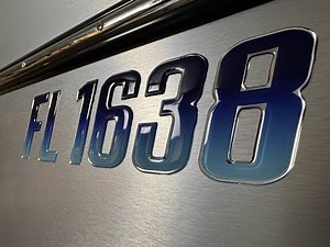 Domed Numbers Domed Lettering Boat Registration Numbers Sleek Shade Of Blue