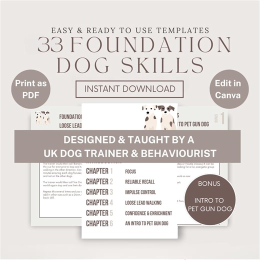 Dog Training Guide Bundle: Behavior, Recall, Focus (canva Editable, Digital Download) - Etsy UK
