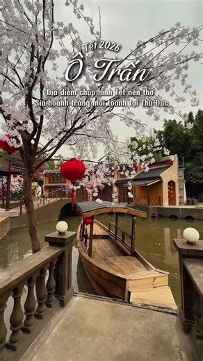 Địa điểm chụp hình Tết với Ô Trấn được đầu tư siu hoành tráng mới toanh tại Thủ Đức 🫢🧧 #xuhuongtiktok #tet2026 #cafethuduc #slayconcept #chuphinhaodai