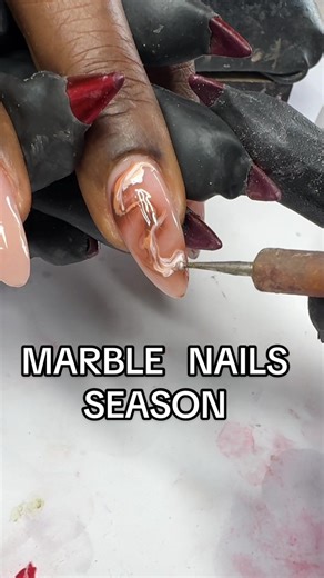 Marble nails on refill acrylic nails #asmrnails #asmr #naildesigns #nailtech #nailartist