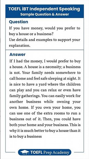 TOEFL Speaking Question 1 | Sample Answer to Boost Your Score FAST! 💯