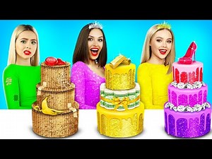 Rich vs Broke vs Giga Rich Cake Decorating Challenge | Simple Secret Cooking Ideas by X-Challenge