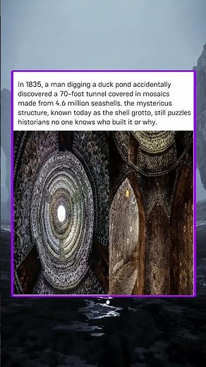 In 1835, a man digging a duck pond accidentally discovered a 70-foot tunnel covered in mosaics made