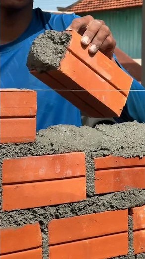 How to Lay Red Bricks Neatly and Strong #constructiontips