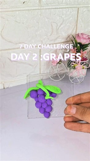 7 Days Summer Fruit Clay Craft Challenge 🍇 Day 2: Grapes | Easy Mini Clay Art