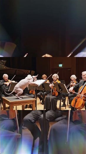 Cat Conducting a Small Orchestra