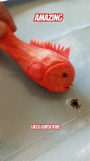 Amazing Carrot Fish Carving Skills 🥕🐟 #shorts #foodart #fish #carrot #ytshorts