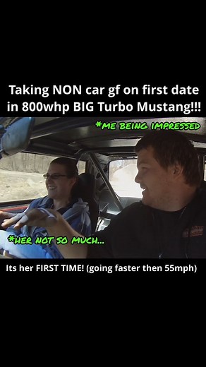SLOW gf goes for ride in FAST bf's BIG turbo mustang! #ford #mustang #reaction #stupidfastjohn #turbo #foxbody | Stupid Fast John