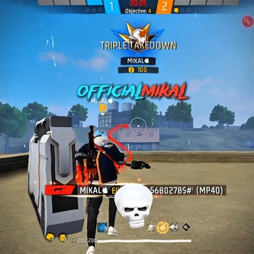 🔥 INSANE 1v3 Clutch with MP40 😲 | CS Ranked Gameplay ☠️ #ff #freefire #gaming @officialmikal