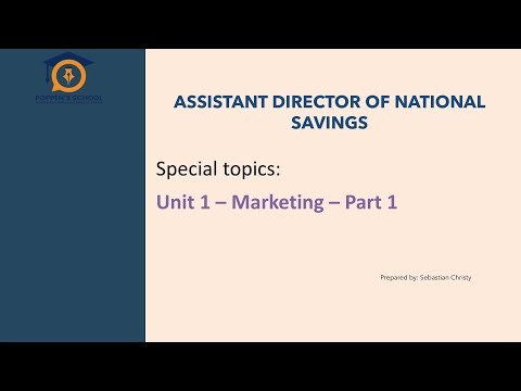 KPSC - Assistant Directors in National Savings - Unit 1 – Marketing – Introduction & PYQ