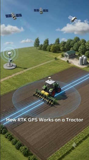 How RTK GPS Works on a Tractor #rtk #precisionfarming #howitworks #autosteer #gnssrtk