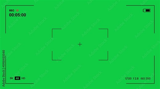 4K camcorder interface for overlay video cameras, Camcorder interface with green screen.