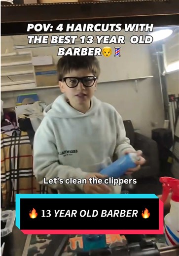 This 13 Year Old Barber 💈⚡️ From San Bernardino, CA 🌴 Drops 4 Haircuts Like It’s Nothing 🤩 Is He Going Places!? 💈✨ Barber 📱 @parcecuts_ #barberlife #fyp #taperfade #burstfade #tutorial