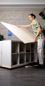 395K views · 660 reactions | From Storage to Studio: DIY Working Table Using Two Shelves 漢 | 5-Minute Crafts Men | Facebook