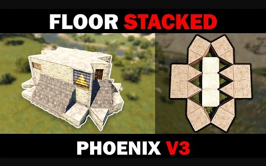 Rust 建筑教学 -Phoenix V3 27发到领地柜 1~3人基地