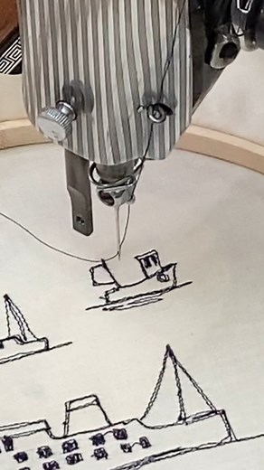 2.3K views · 56 reactions | A little bit of boaty sewing. This is the beginning of a new fabric design. I can’t wait to see how it comes out  | Poppy Treffry | Facebook