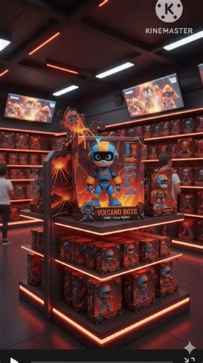 young digibot figures in volcano bot toy store