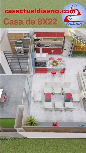 Casa moderna de dos pisos de 8X22 #arquitectura #casasecologicas #casa