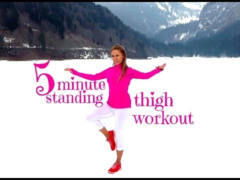 5 Minute Standing Thigh Toning Workout - by standing you get to tone that booty at the same time