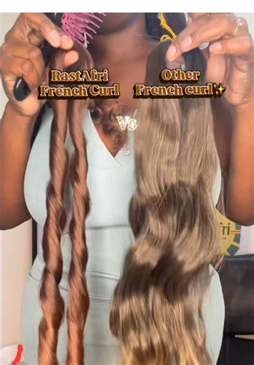 Not all curls are created equal. RastAfri French Curl delivers bounce from root to tip—not just curls at the ends. That means full versatility: cut it shorter, style it your way, and still keep the curl pattern intact. While others go silky and straight , ours maintains a natural-textured curl all the way through. More curl. More control. More creative freedom. #RastAfri #RastAfriHair #FrenchCurl #CrochetHair #curlycrochet