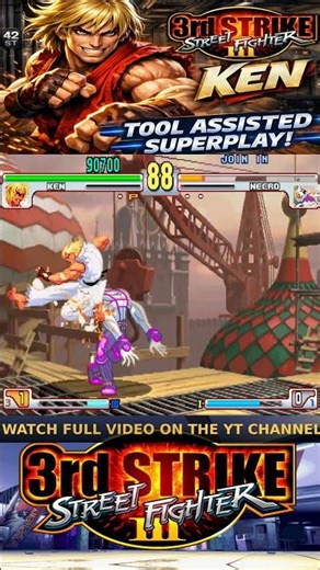 KEN ✌️ SHOWS SUPERIOR COMBOS AND KICKS IN STREET FIGHTER III 3RD STRIKE TAS TOOL ASSISTEDSUPERPLAY