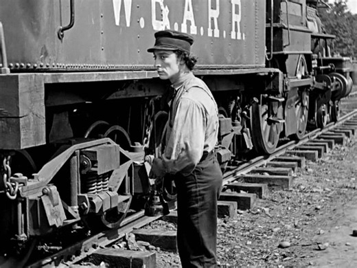 This Day In Buster…June 7th 1926… Official filming began in Cottage Grove, Oregon for ‘The General’. This was the very first scene shot on the day; an unimpressed Marion Mack! #oldhollywood #damfino #busterkeaton #ibks #silentfilm #comedy | Buster Keaton