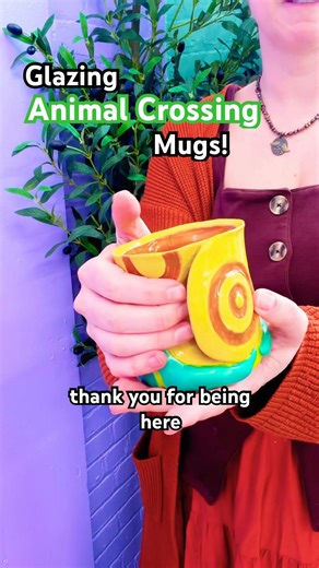 Glazing Animal Crossing Mugs! #ceramic #pottery #clay #animalcrossing #mug #handwarmer #videogames