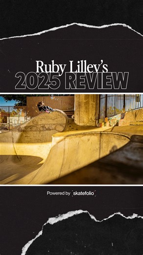 Skatefolio on Instagram: "2025 Review with @ruby_lilley. Ruby Lilley graduated high school this year and, for the first time, is skating entirely on her own terms. Freed from the structure of Olympic training, she’s found a new rhythm—traveling, filming, and channeling the punk edge of early-2000s Foundation. A lien tailslide on Washington Street’s oververt, grabbed with a pink-casted wrist, says it all. Keep your eyes peeled for her part in the upcoming Foundation full length. Watch all her 202