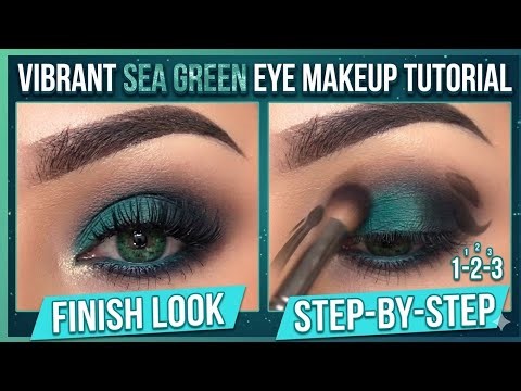 Sea Green Makeup Tutorial 💚 Soft Glam Look Step by Step 🌿 Trendy Easy Tutorial for Beginners