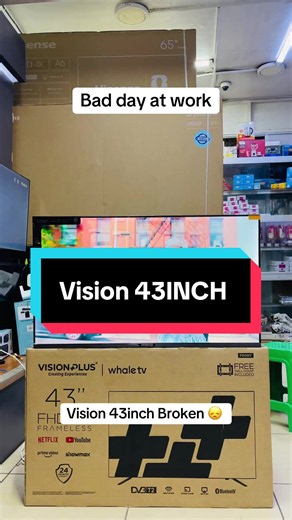 Vision 43inch Broken, Bad day at work #Brokentv #visionplus #fyp #kenyantiktok🇰🇪