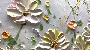 Floral Garden Textured Mural Colorful Painting on Canvas 3D Vivid Floral Artwork Impressionist Wildflower Canvas Living Room Wall Art White - Etsy