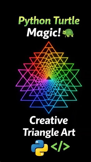 Triangle Art Using Python Turtle 🔺 | Creative Coding Pattern for Beginners #coding #python#shorts