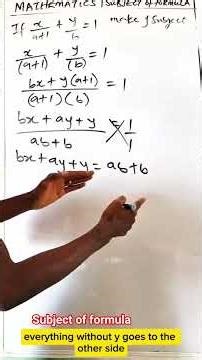 Subject Of Formula - How To Change The Subject Of Formula