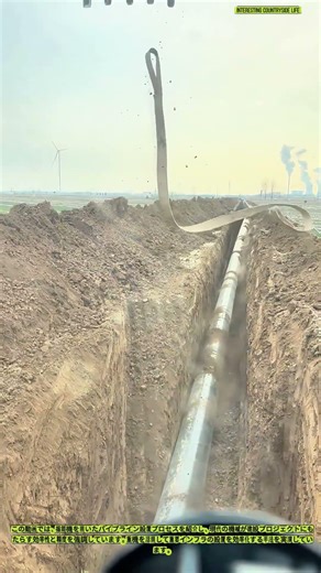 掘削機によるパイプライン設置 - 建設効率化