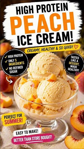 The Creamiest Peach Ice Cream You’ll Ever Make 🍑🍦 #easyrecipe