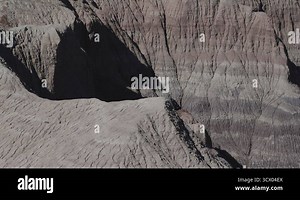 The Painted Desert on a sunny day. Diverse sedimentary rocks and clay washed out by water. Petrified Forest National Park, USA, Arizona Stock Video Footage - Alamy